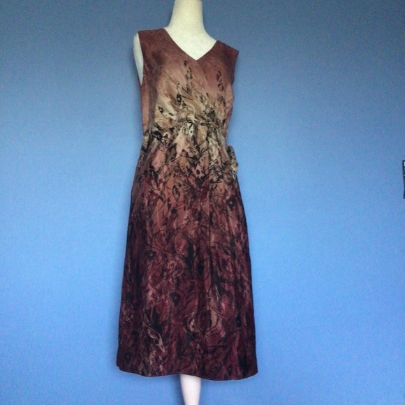 Coldwater Creek V- Neck Sleeveless Ombré Dress Size 8 Petite - Picture 1 of 6